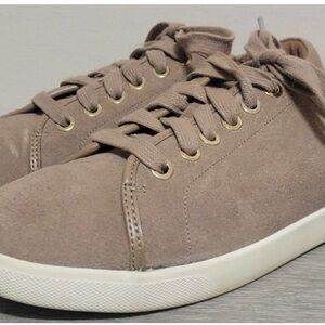 Vionic Taupe Lace-Up Suede Sneakers